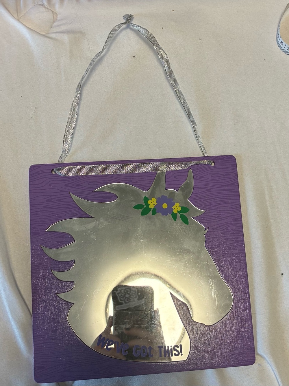 Purple Unicorn Mirror Wall Hanging